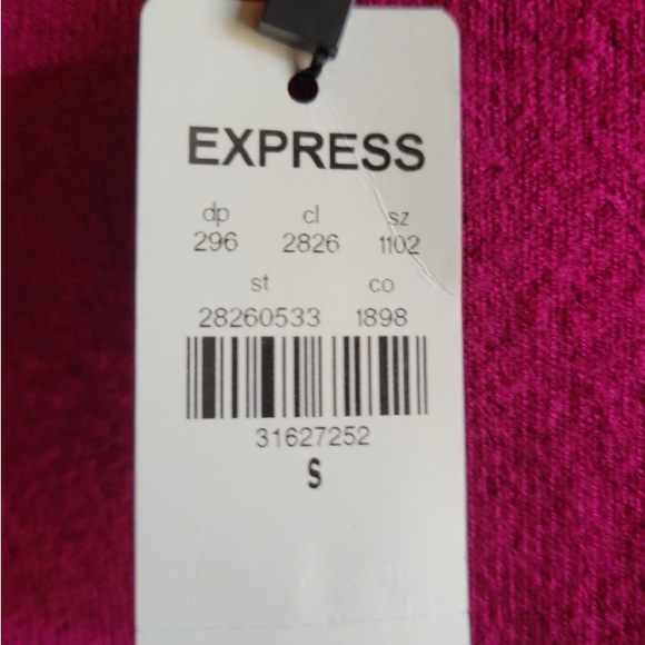 Express Ladies Fuchsia Sweater Strapless Top NWT - Picture 7 of 9